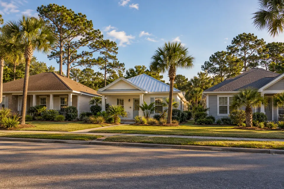 Generated illustration of a residential roofline in Pensacola.